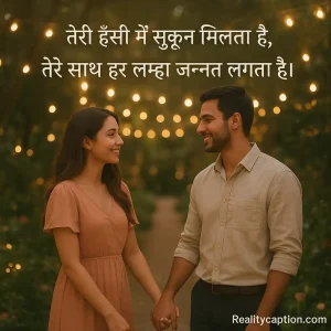 Romantic couple in garden with girlfriend beauty shayari.