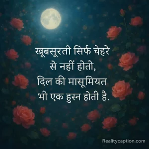 Romantic roses and moonlight with khubsurti par shayari.