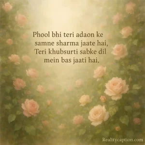 Romantic floral garden shayari background.